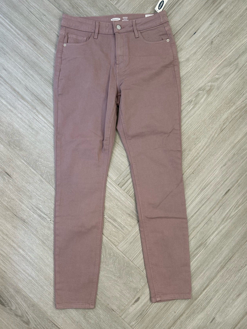Old Navy Rockstar Super Skinny Jeans Mauve Pink Size 6 NEW